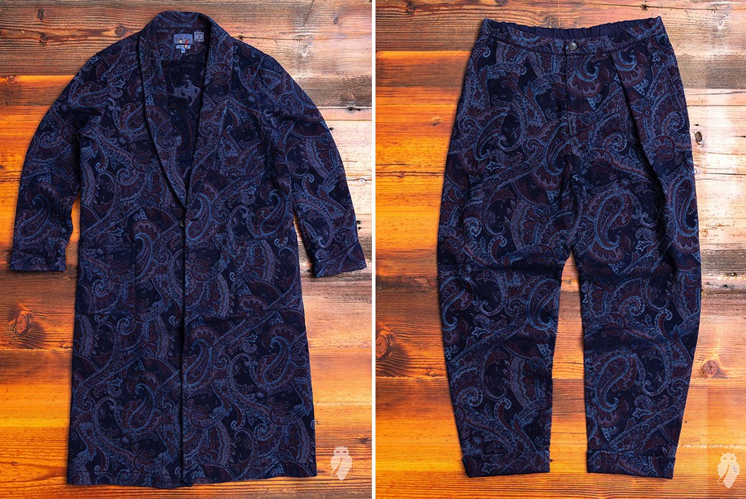 Blue-Blue-Japan's-Lounge-Set-is-an-Indigo-Dyed-Tapestry-coat and pants fronts