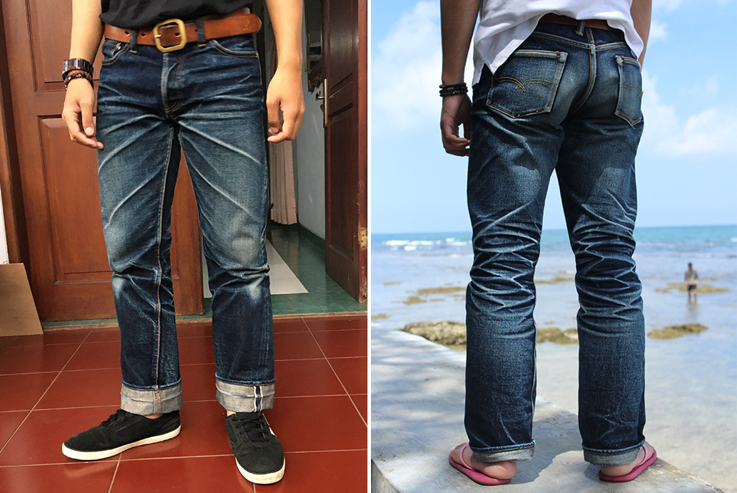 Fade-Friday---Oldblue-Co.-21-23-oz.-Beast-(22-Months,-3-Washes)-model-front-back