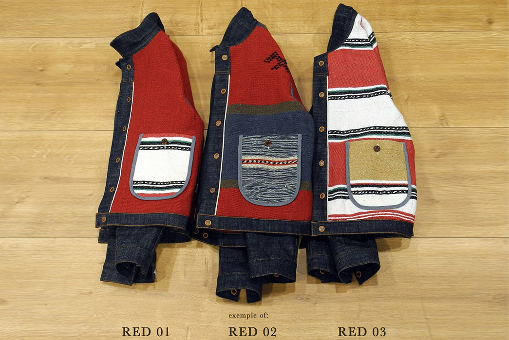 Traditional-Wool-Moroccan-Blankets-Line-Companion's-Newest-Trucker-Jacket-red-1-3