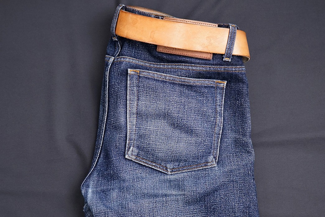 Fade-of-the-Day---Naked-&-Famous-Weird-Guy-Okayama-Spirit-3-(10-Months,-3-Washes,-1-Soak)-back-right-side-top
