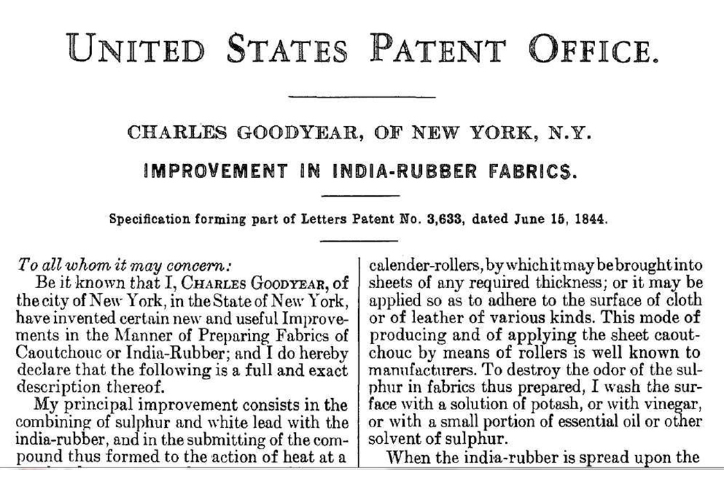 The-Boot-That-Became-The-Chelsea U.S. Patent for Vulcanization. Image via Twitter.