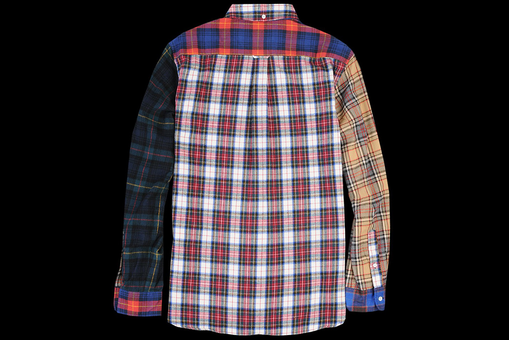 Beams+-Crazy-Button-Down-Shirts-red-back
