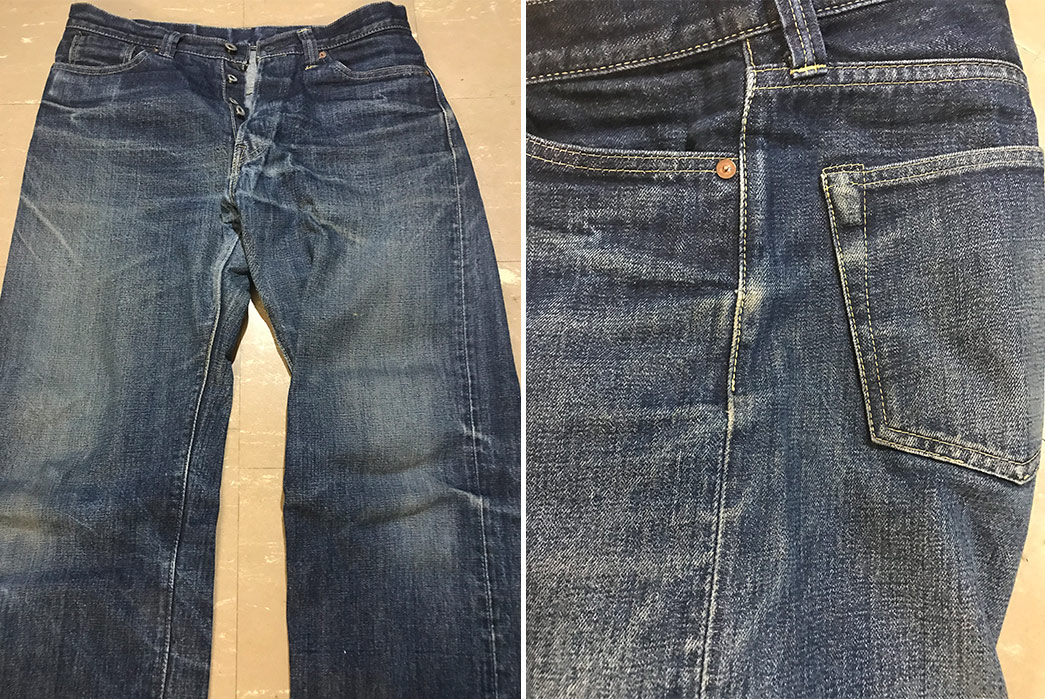 Fade-of-the-Day---Denime-D16SS-254-WW2-(17-Months,-6-Washes,-3-Soaks)-front--and-side-top