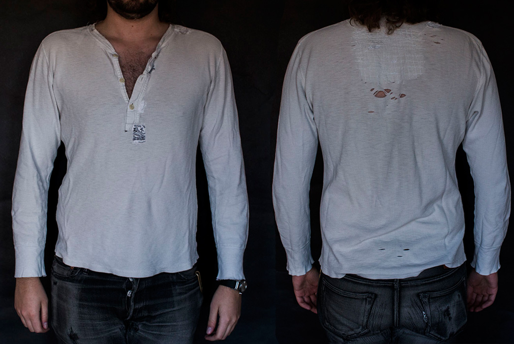 Fade of the Day – Homespun Coalminer Henley (5 years, 200+ washes)