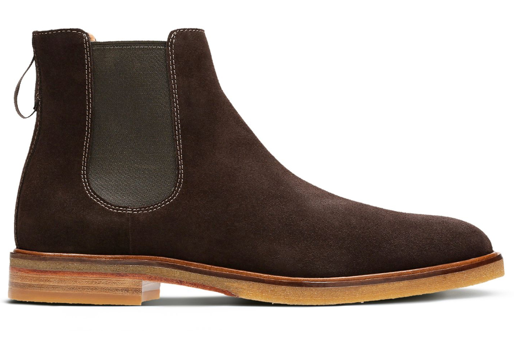 Nappy,-Brown-Leather-Boots---Five-Plus-One 1) Clarks: Clarkdale Gobi Chelsea Boot in Brown Suede