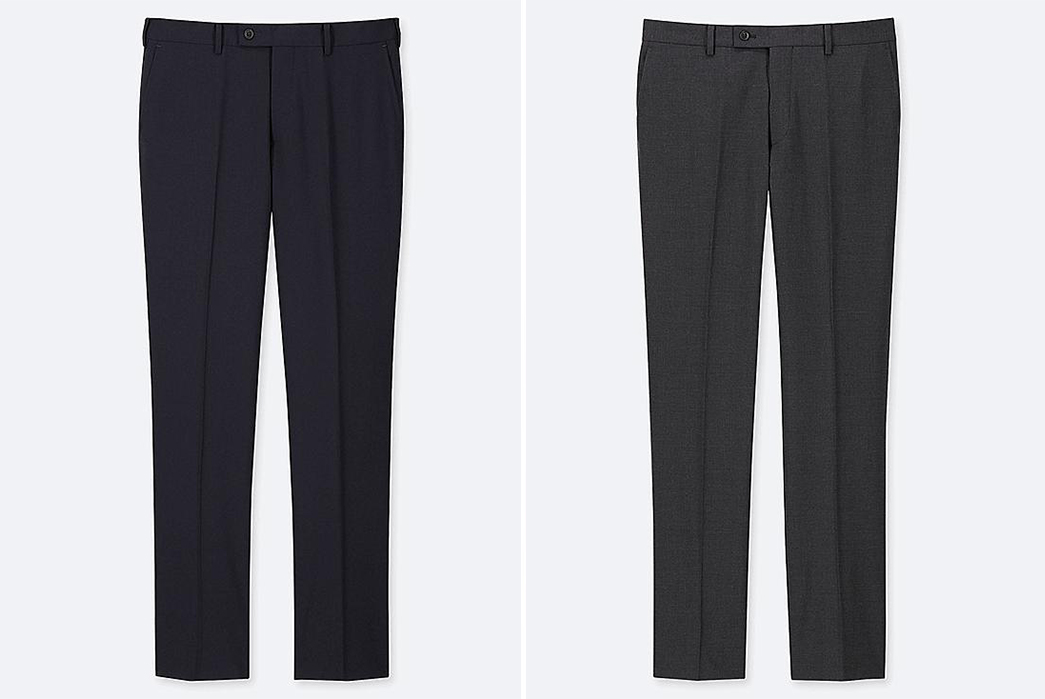 Navy-Blue-Wool-Trousers---Five-Plus-One 1) Uniqlo: Flat Front Stretch Wool Pants