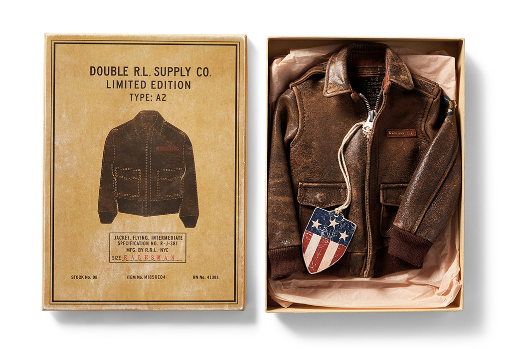 Now-Your-Action-Figures-Can-Wear-$200-Selvedge-Jeans,-Too-brown-jacket-in-box