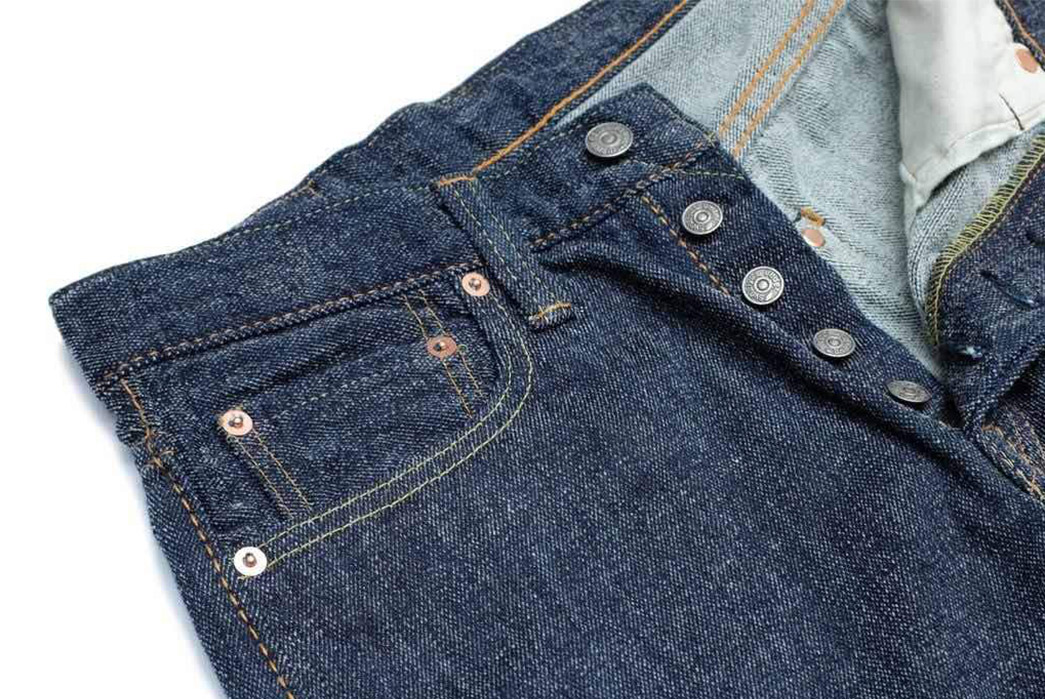 Pure-Blue-Japan-Chenille-Denim-Jeans-front-top-open-angle