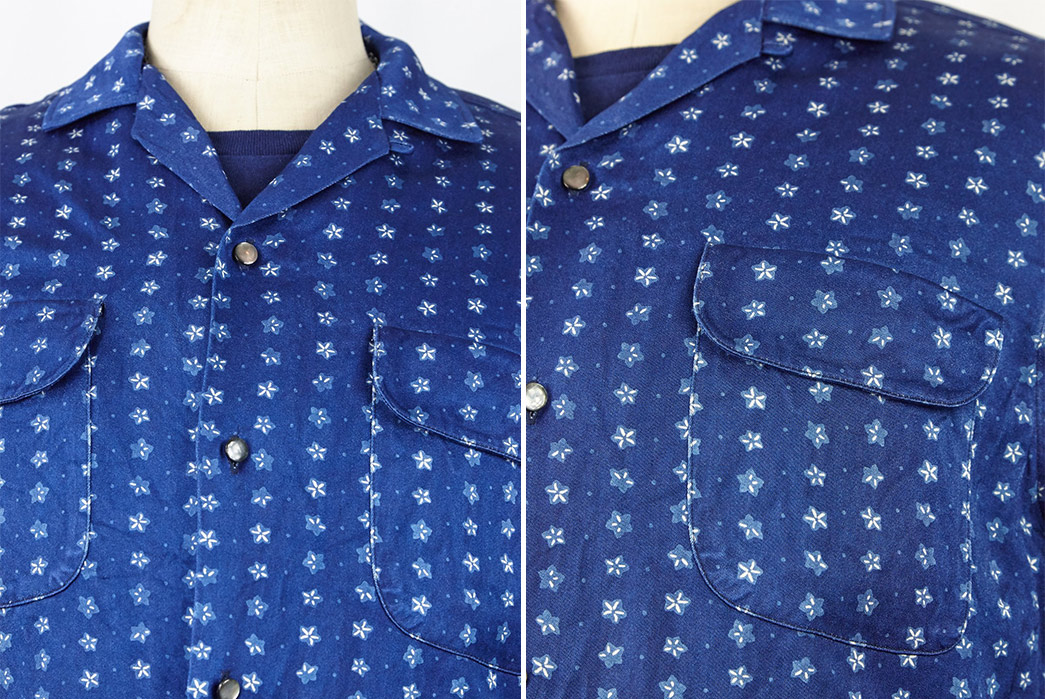 Blue-Blue-Japan-Shirt-Flower-Komon-front-detailed