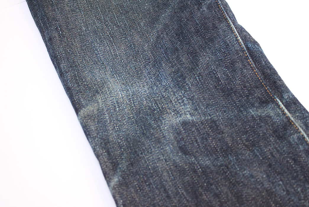 Fade-of-the-Day---Samurai-Jeans-S710XX-19-oz.-(6-Months,-8-Washes,-2-Soaks)-front-leg-2