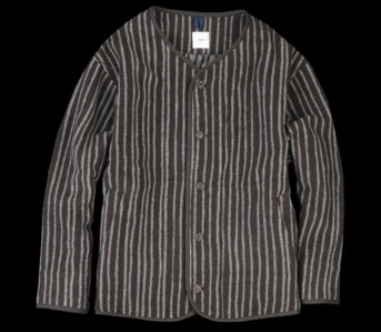 ts(s)-Stagger-Stripe-Wool-Cashmere-Blanket-Piping-Collarless-Jacket-front