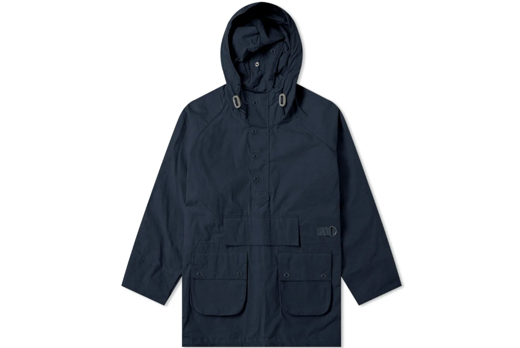 Barbour-x-Engineered-Garments-Jackets-blue-front-with-hood