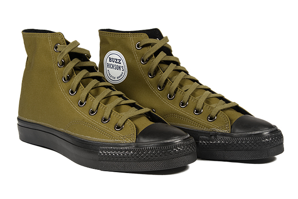 Buzz-Rickson's-Updates-Their-Repro-Sneakers-for-Rain-Ready-Dunking-green-pair-front-side