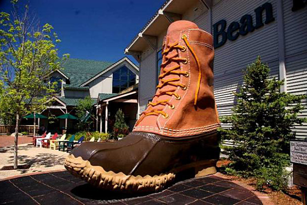 L.L.-Bean-History,-Philosophy,-and-Iconic-Products-A-size-451-Bean-Boot-outside-the-L.L.-Freeport-outlet-via-Scott-Thomas-on-Flickr