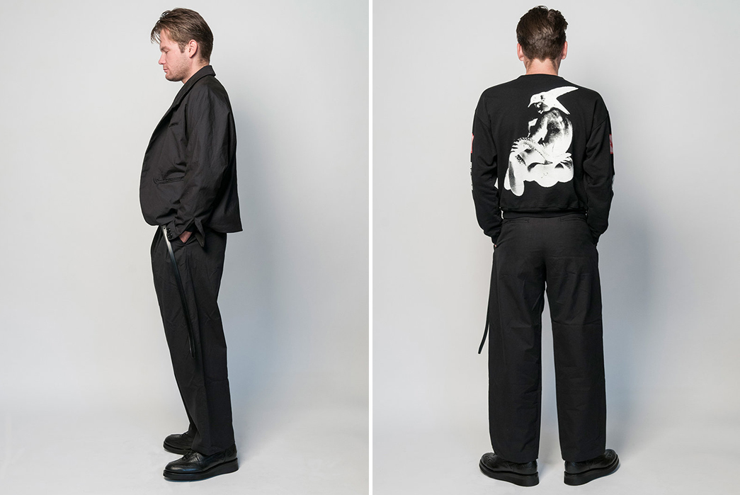 Monitaly-SS19-Lookbook-male-in-black-side-and-back