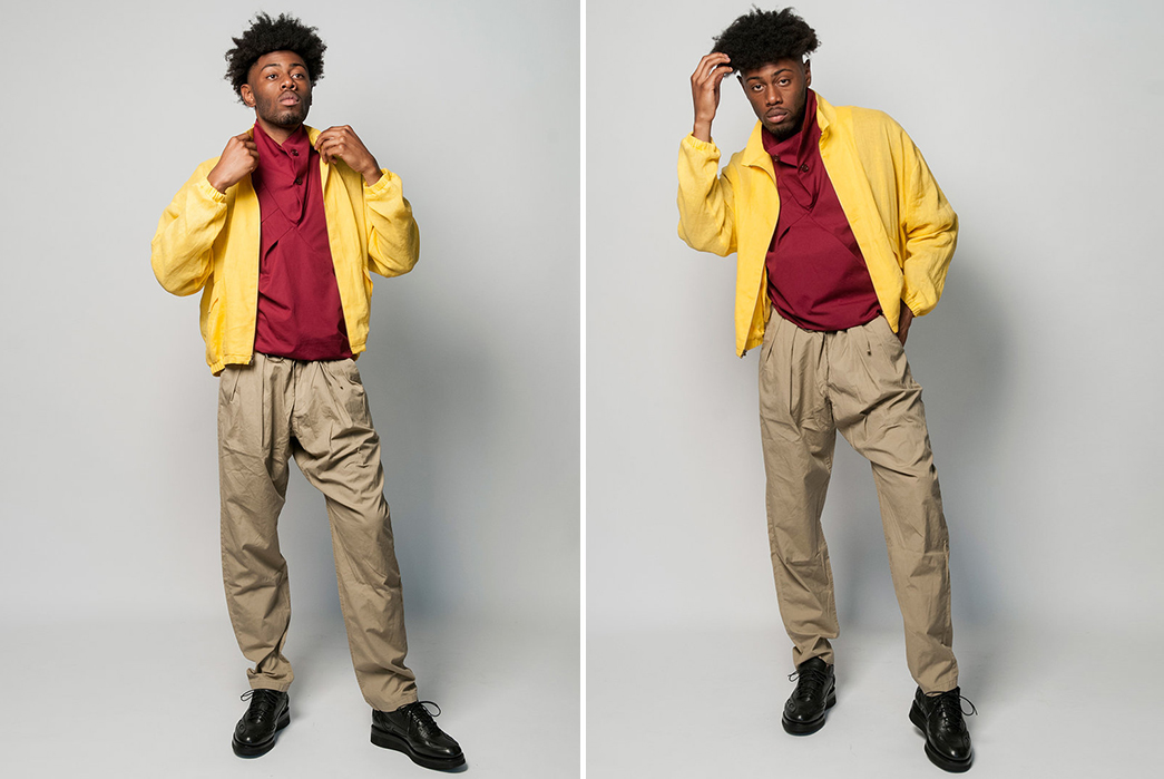 Monitaly-SS19-Lookbook-male-in-yellow-and-beige-2