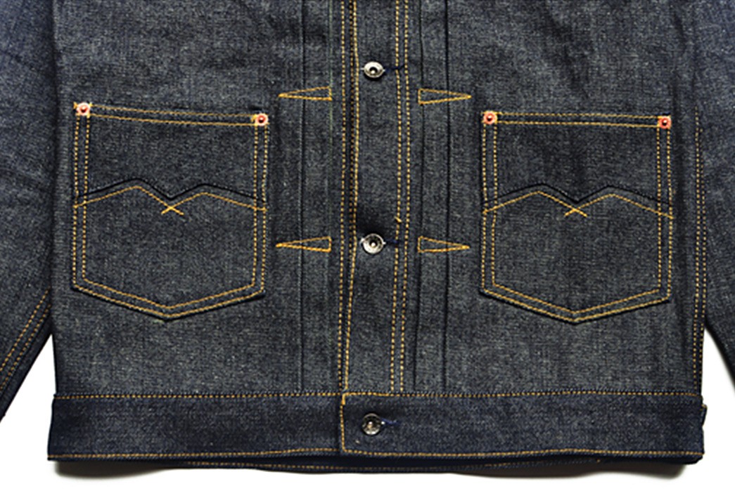 Sage's Chaser Type M Jacket is Patches and Pleats in 14oz. Denim
