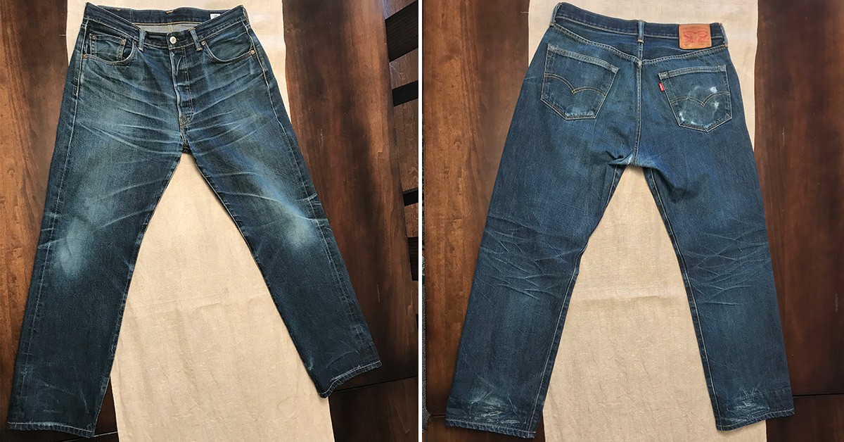 Levi's 501 Cone Selvedge (3 Years, 4 Washes, 2 Soaks) - Fade of the Day