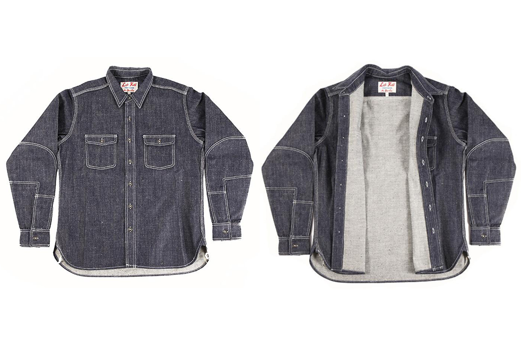 Work-Shirts---Five-Plus-One-3)-Left-Field-NYC-Neppy-Loose-Weave-Denim-Dust-Bowl-Work-Shirt