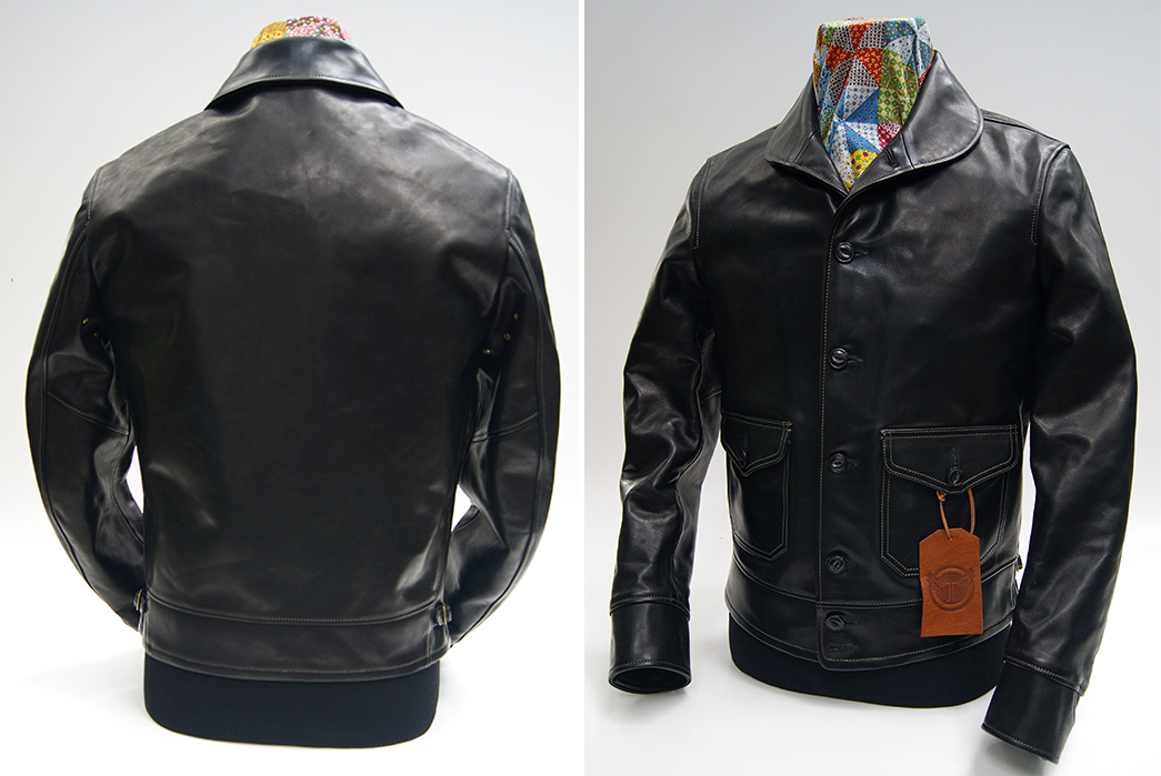 Cossack-Leather-Jackets---Five-Plus-One 1) Thedi x Thurston Bros: Button-Up Shawl Collar Utility Jacket