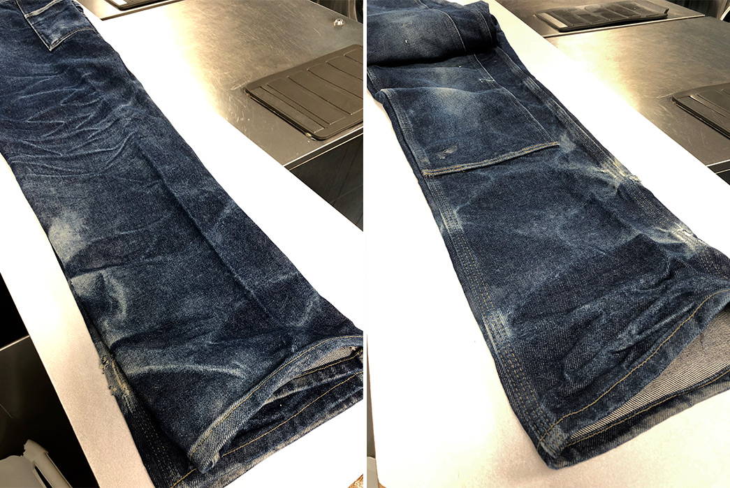 Fade-of-the-Day---Carhartt-Logger-Pant-(3-Months,-1-Wash,-1-Soak)-legs
