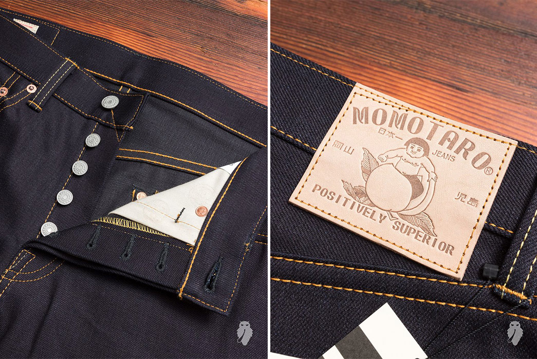 Momotaro-Double-Face-Denim-front-top-open-and-back-leather-patch-2