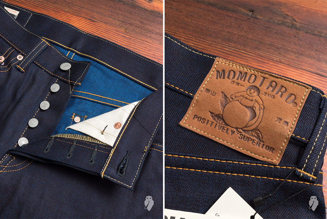 Momotaro-Double-Face-Denim-front-top-open-and-back-leather-patch