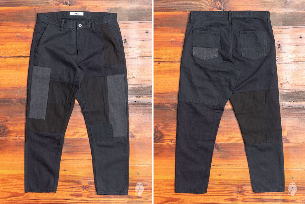 Patched-and-Patchworked-Pants---Five-Plus-One 1) FDMTL: Denim Patchwork Pants in Black