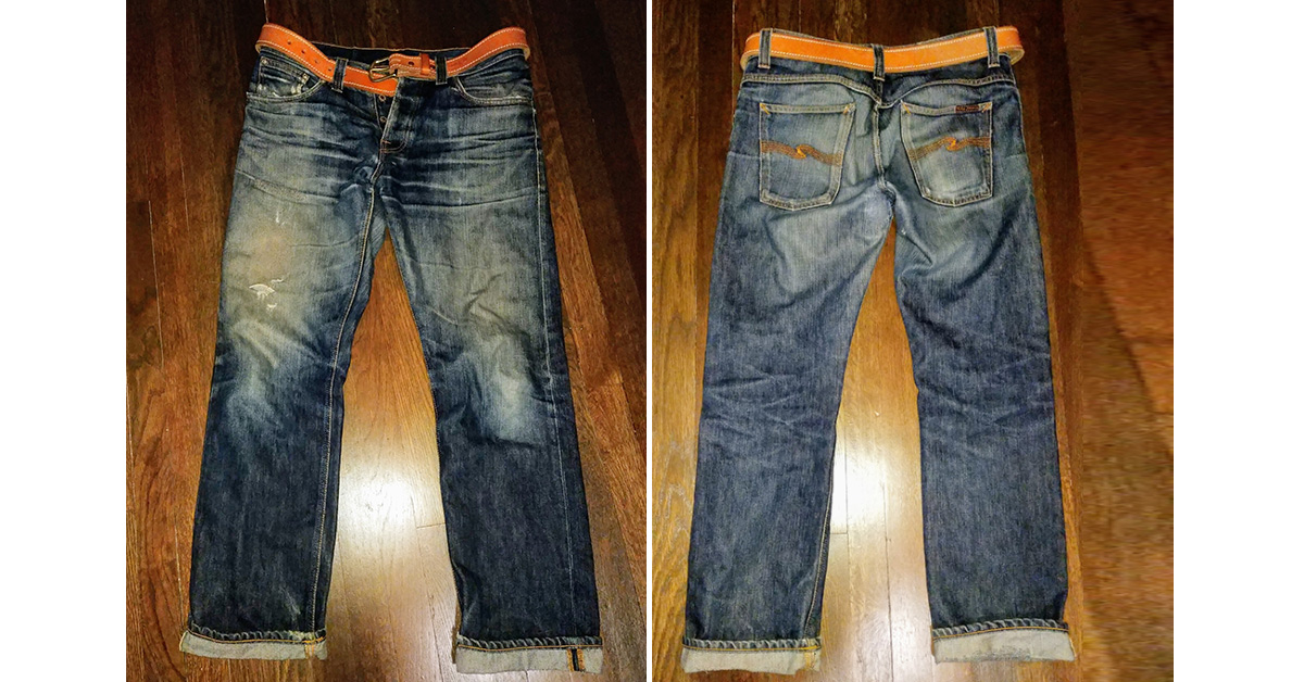 Nudie Average Joe Dry Heavy (~11 Years, Unknown Washes) - Fade of 