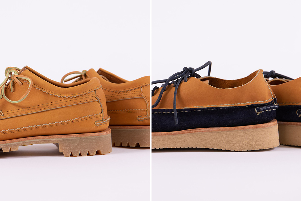 Yuketen-x-The-Bureau-Exclusive-Shoes-tan-and-indigo-tan-pair-sides-detailed
