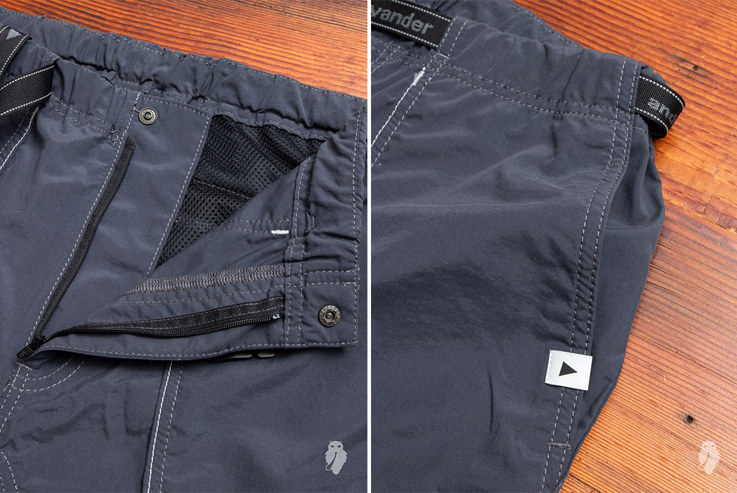 And-Wander-Climbing-Shorts-grey-front-open-and-left-pocket