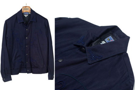 East-Meets-West-with-Blue-Blue-Japan's-Sakura-Strewn-Western-Jacket-front-and-collar
