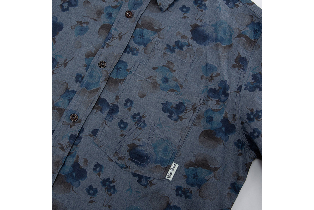 Eat-Dust's-Combat-Shirt-Features-Fading-Indigo-Flowers-front-detailed