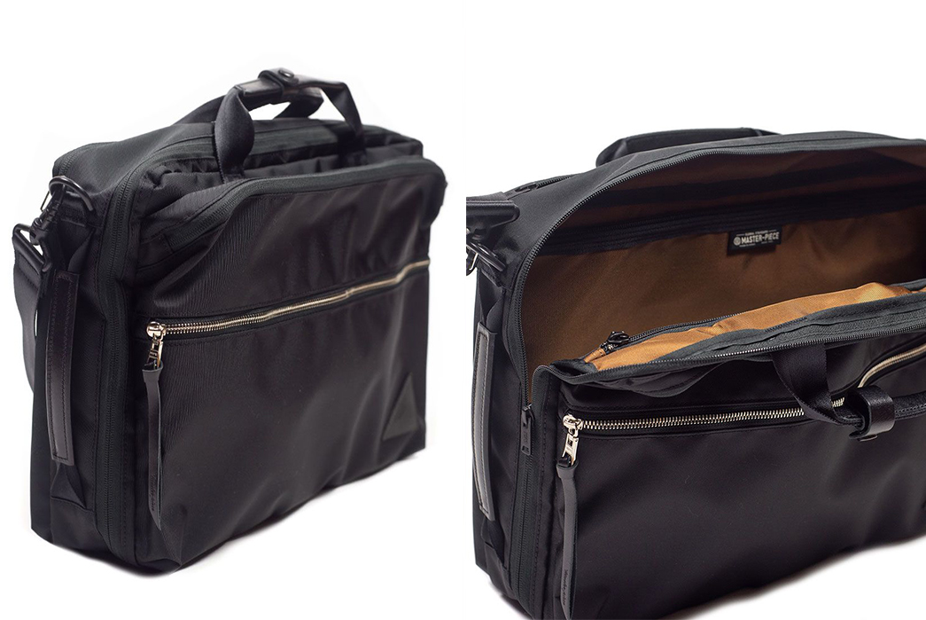 Fabric-Briefcases---Five-Plus-One-3)-Master-Piece-3-Way-Briefcase-in-Black-CorduraLeather