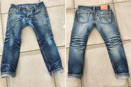 Fade-Friday---Iron-Heart-x-Self-Edge-SExIH22-301s-(5-Years,-4-Washes,-1-Soak)-front-back