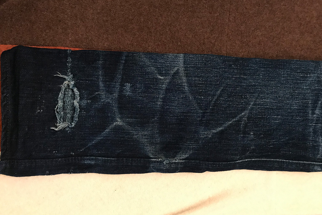 Fade-Friday---Pure-Blue-Japan-KS-013-WID-(1-Year,-4-Washes,-Unknown-Soaks)-back-leg