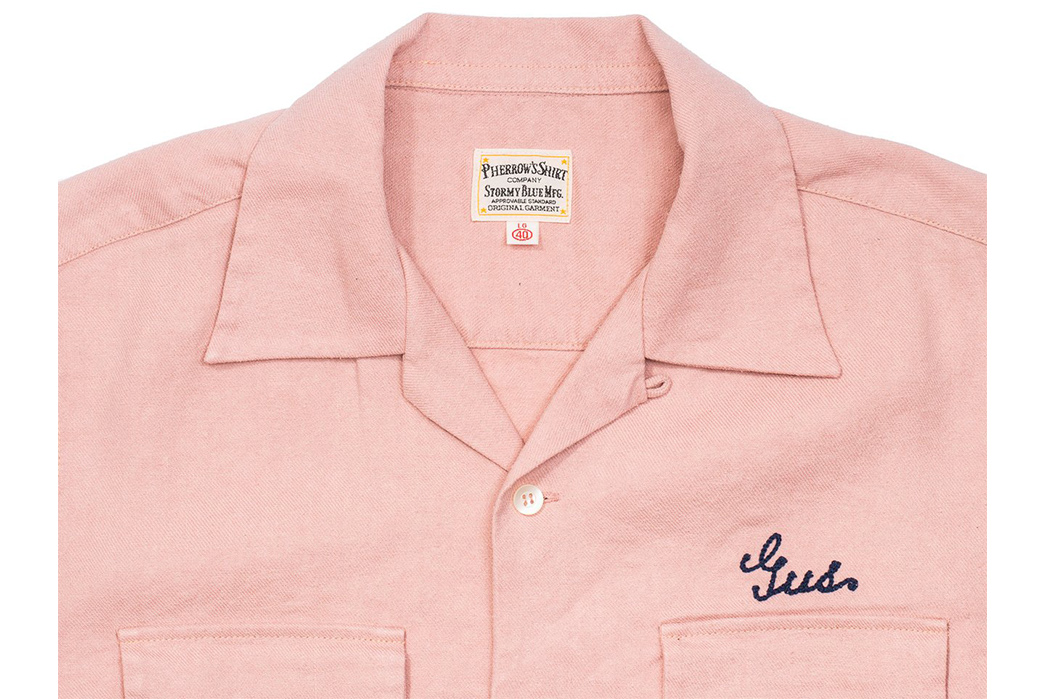 Pherrow's-Strikes-Up-Their-50s-Inspired-Bowling-Shirts-in-Linen-and-Silk-front-top-pink