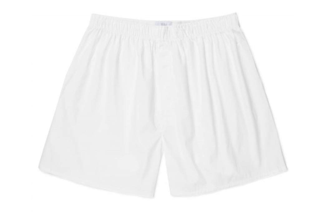 Sunspel Vintage Cellular White Classic Shorts 100% Cotton 