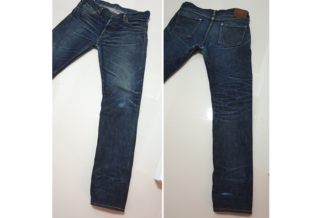 Fade-of-the-Day---Momotaro-0305-18-(1.5-Years,-3-Washes,-2-Soaks)-front-back-leg-2