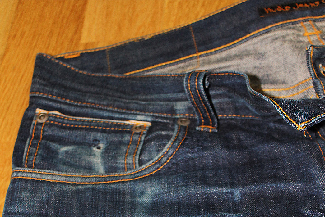 Fade-of-the-Day---Nudie-Grim-Tim-Dry-Selvage-(2-Years,-3-Washes,-1-Soak)-front-top-right-pocket