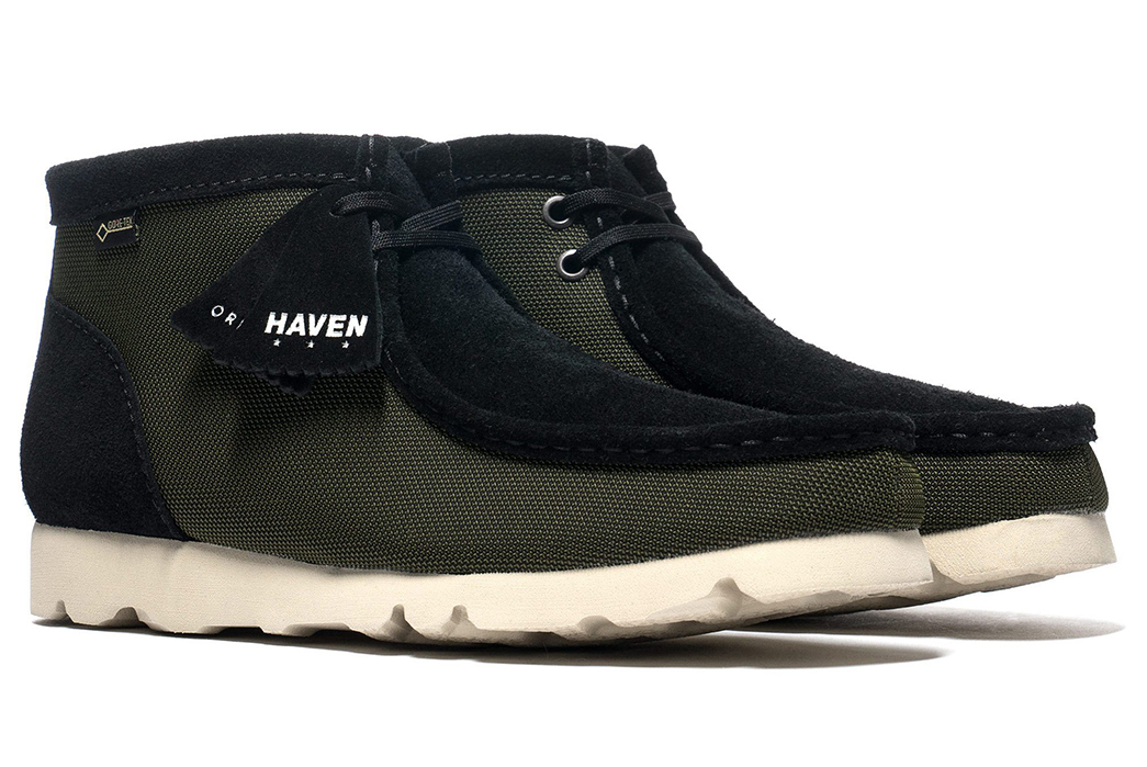 Haven-Gives-Clarks'-Wallabees-a-Gore-Tex-and-Vibram-Upgrade-pair-front-side-green