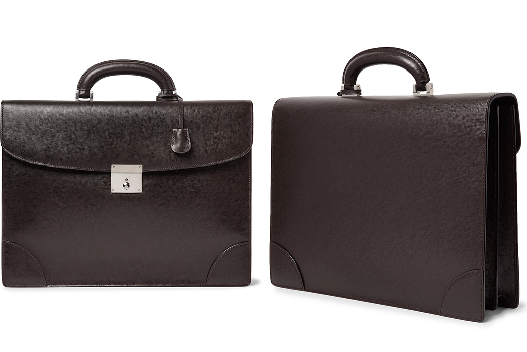 Leather-Briefcases---Five-Plus-One-5) Valextra-Cross-Grain-Leather-Briefcase