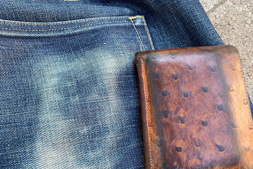 Fade-Friday---3x1-Denim-M4-(2-Years,-3-Months,-6-Soaks) back and wallet