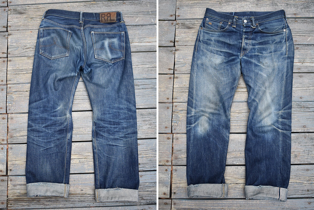 Fade-of-the-Day---RRL-Straight-Cut-Selvedge-(~2.5-Years,-15-Washes,-2-Soaks)-front-and-back