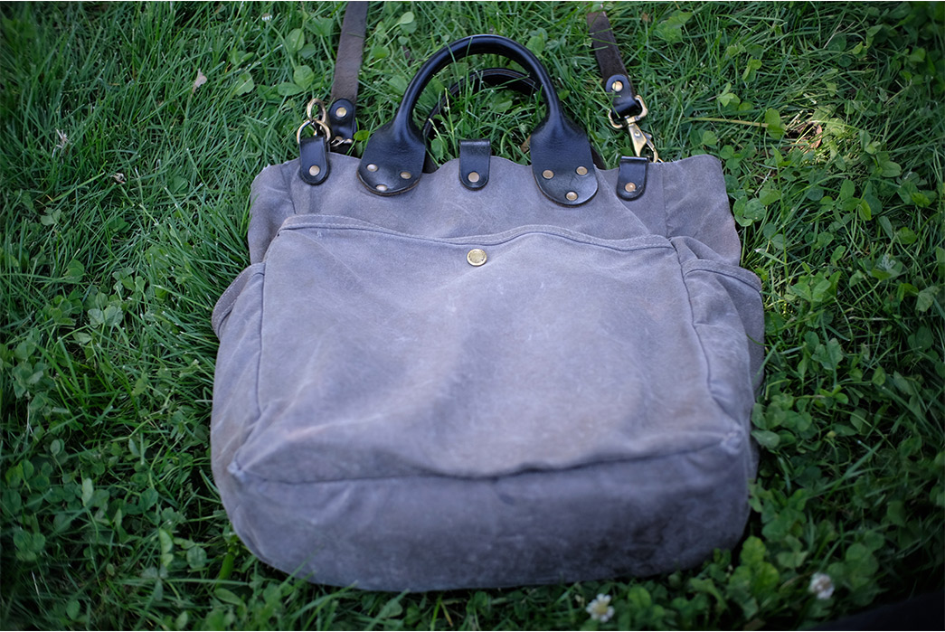Fade-of-the-Day---Winter-Session-Garrison-Waxed-Canvas-Carryall-(3-Years,-7-Months)-front