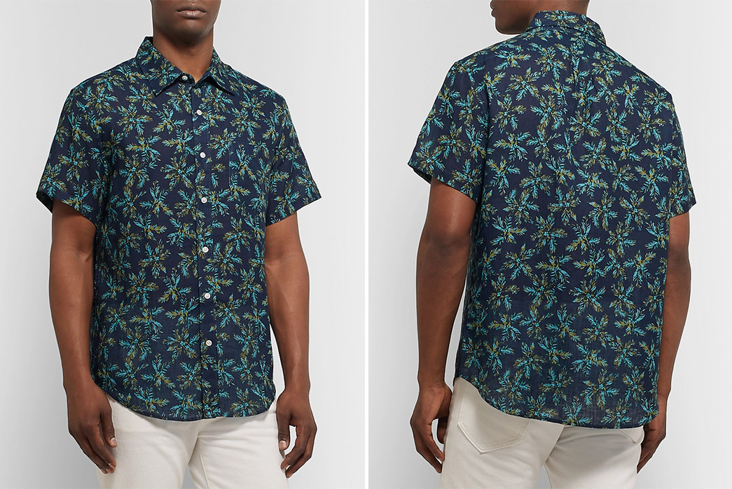 Short-Sleeved,-Patterned-Linen-Shirts---Five-Plus-One 1) J. Crew: Slim-Fit Printed Linen Shirt