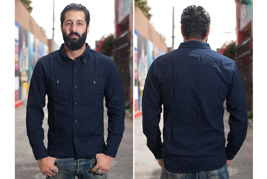 The-Flat-Head's-Indigo-Dyed-Linen-Shirts-Make-a-Glorious-Return-long-sleeves--model-front-back