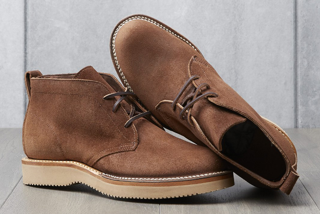 Viberg-x-Division-Road-Tobacco-Chamois-Roughout-Chukka-Boot-pair-side-and-top