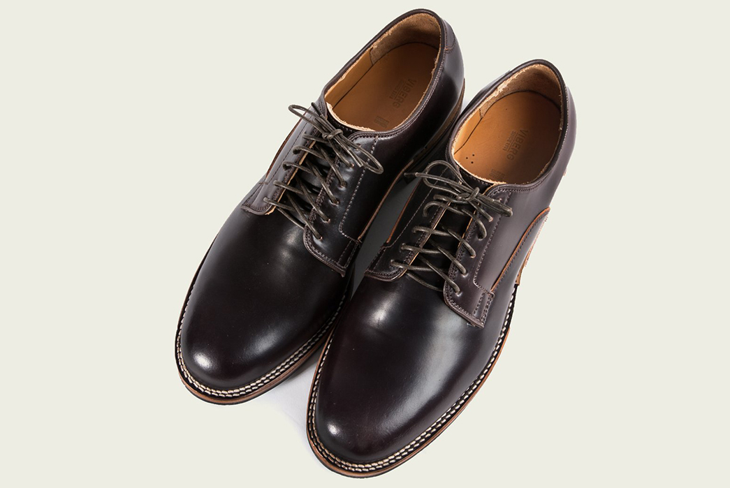 Viberg's-Digs-Their-Heels-Into-Shell-Cordovan-Derbies-brown-2-pair-front-side-top