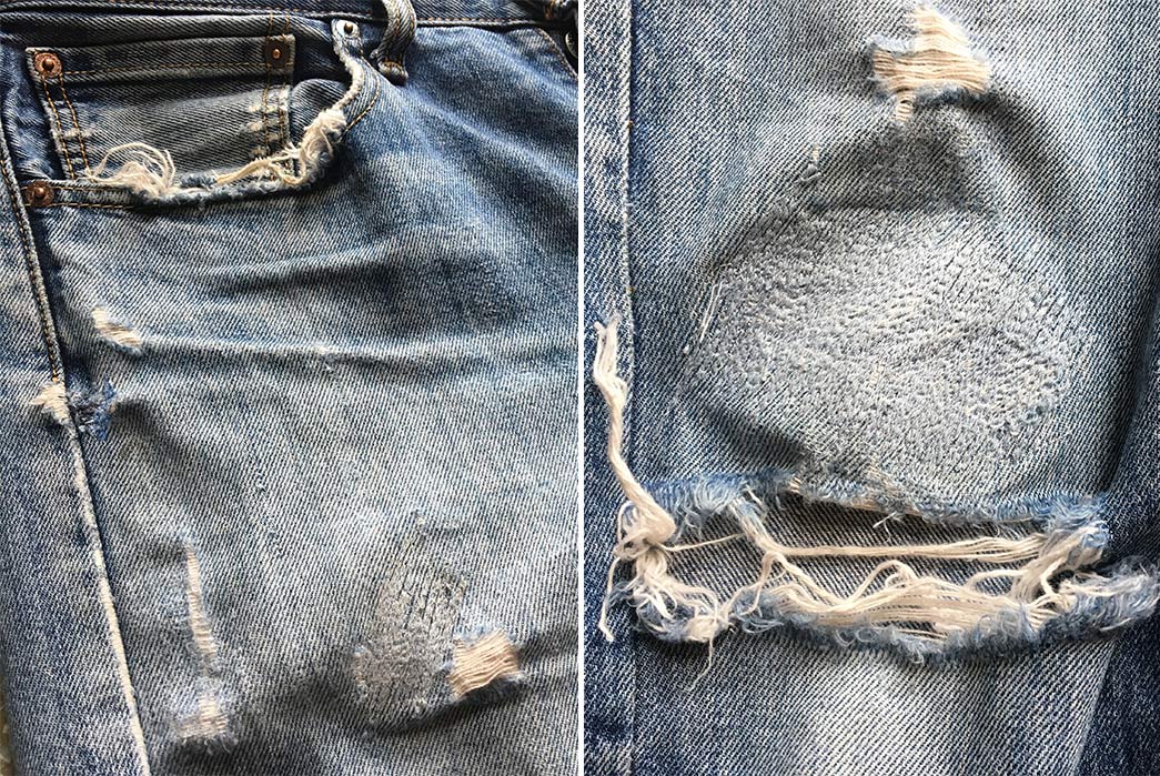 Fade-of-the-Day---Levi's-501-(~2-Years,-Unknown-Washes)-front-pockets-and-hole-on-knee